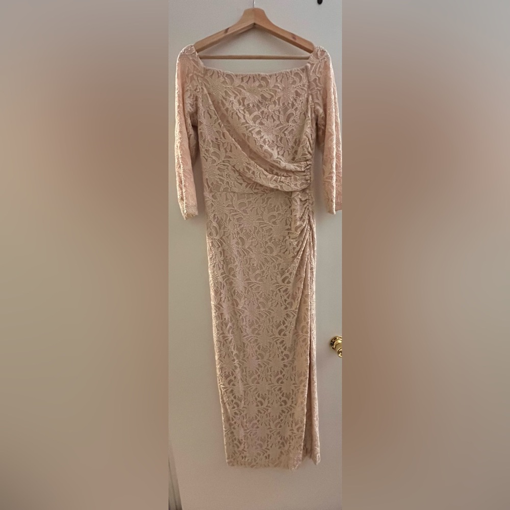 Ralph Lauren Evening Fitted Elegant Lace Evening Gown